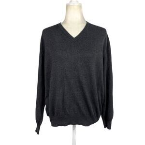 Valentino Jeans Wool Blend V Neck Grandpa Pullover Sweater IT Size 56 Gray